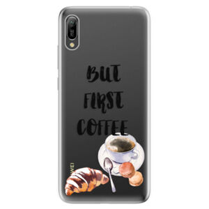 Odolné silikonové pouzdro iSaprio - First Coffee - Huawei Y6 2019