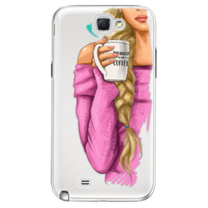Plastové pouzdro iSaprio - My Coffe and Blond Girl - Samsung Galaxy Note 2